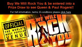 We will Rock You Theatre and Hotel Break. Dominion Theatre